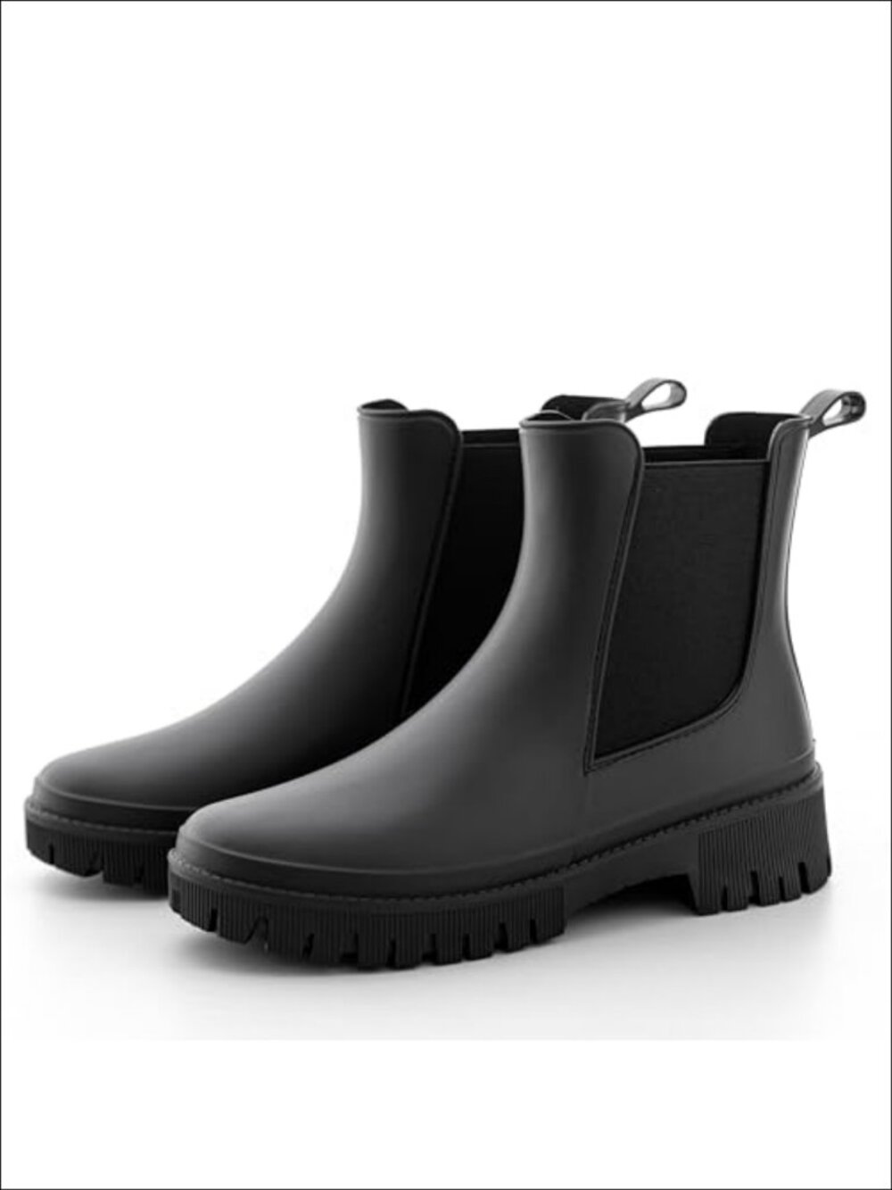 Waterproof Chelsea Rain Boots Pull-On Ankle PVC Women's